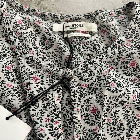 Étoile Isabel Marant Marili Ruched Blouson-Sleeve Dress, NWT, Size US 4 FR 34 - Picture 10 of 10